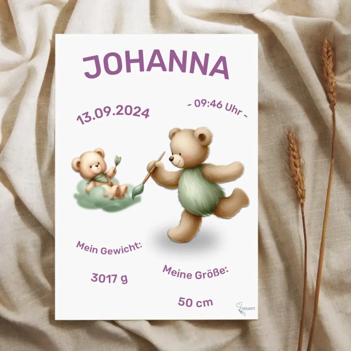 premium Geburtsposter personalisiert