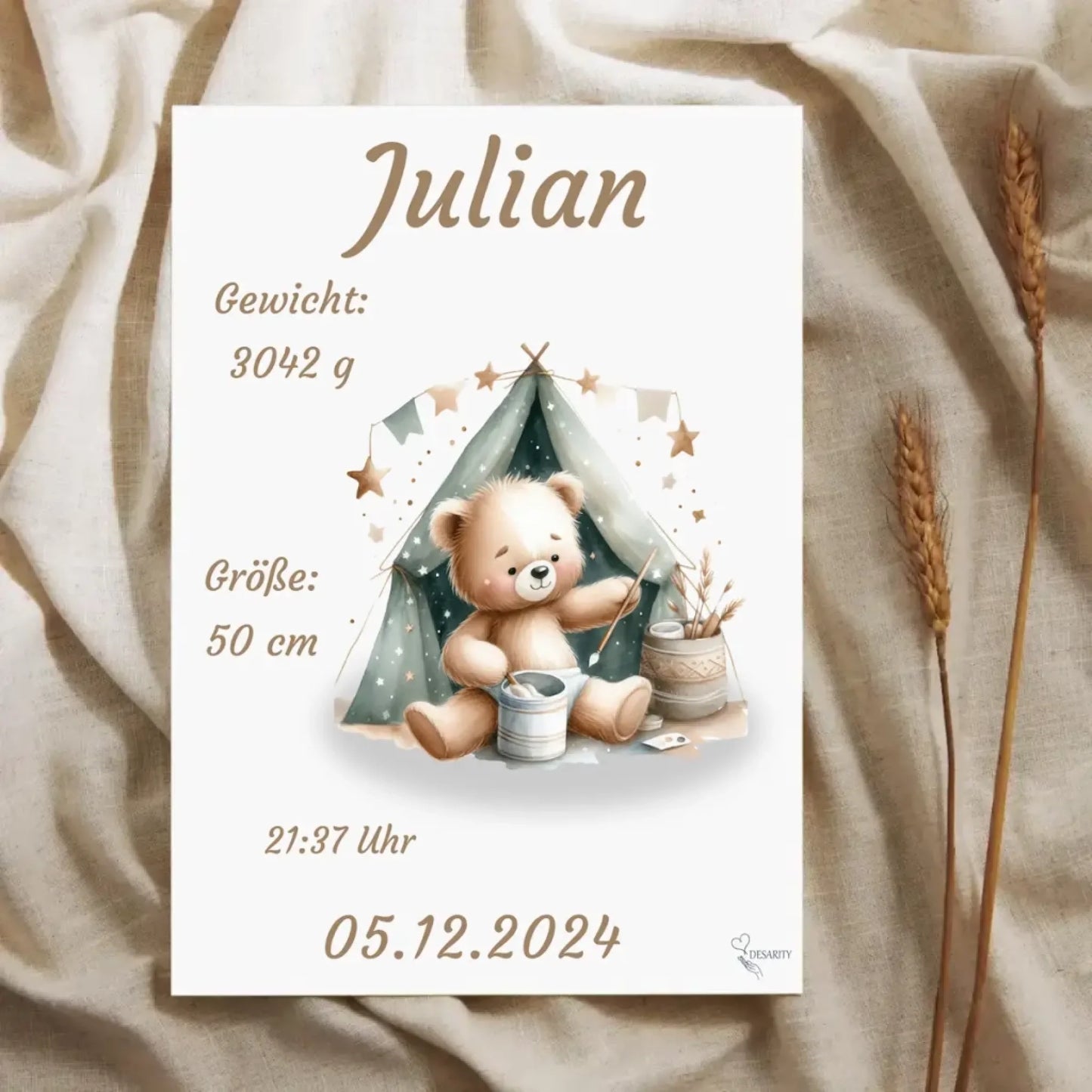 premium Geburtsposter personalisiert