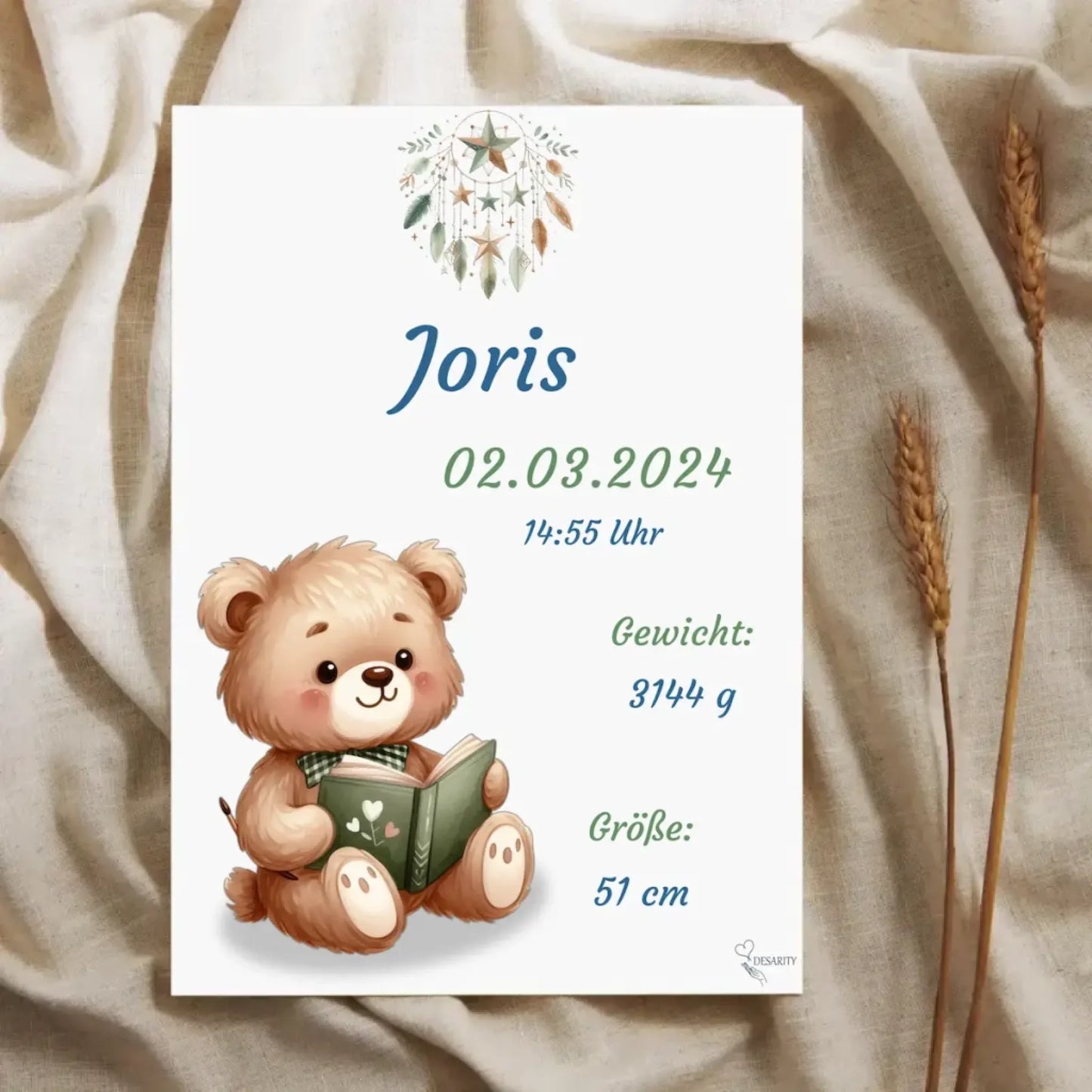 premium Geburtsposter personalisiert