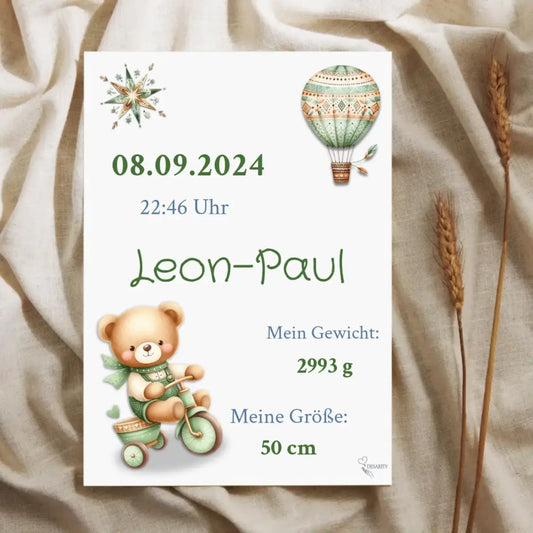 premium Geburtsposter personalisiert