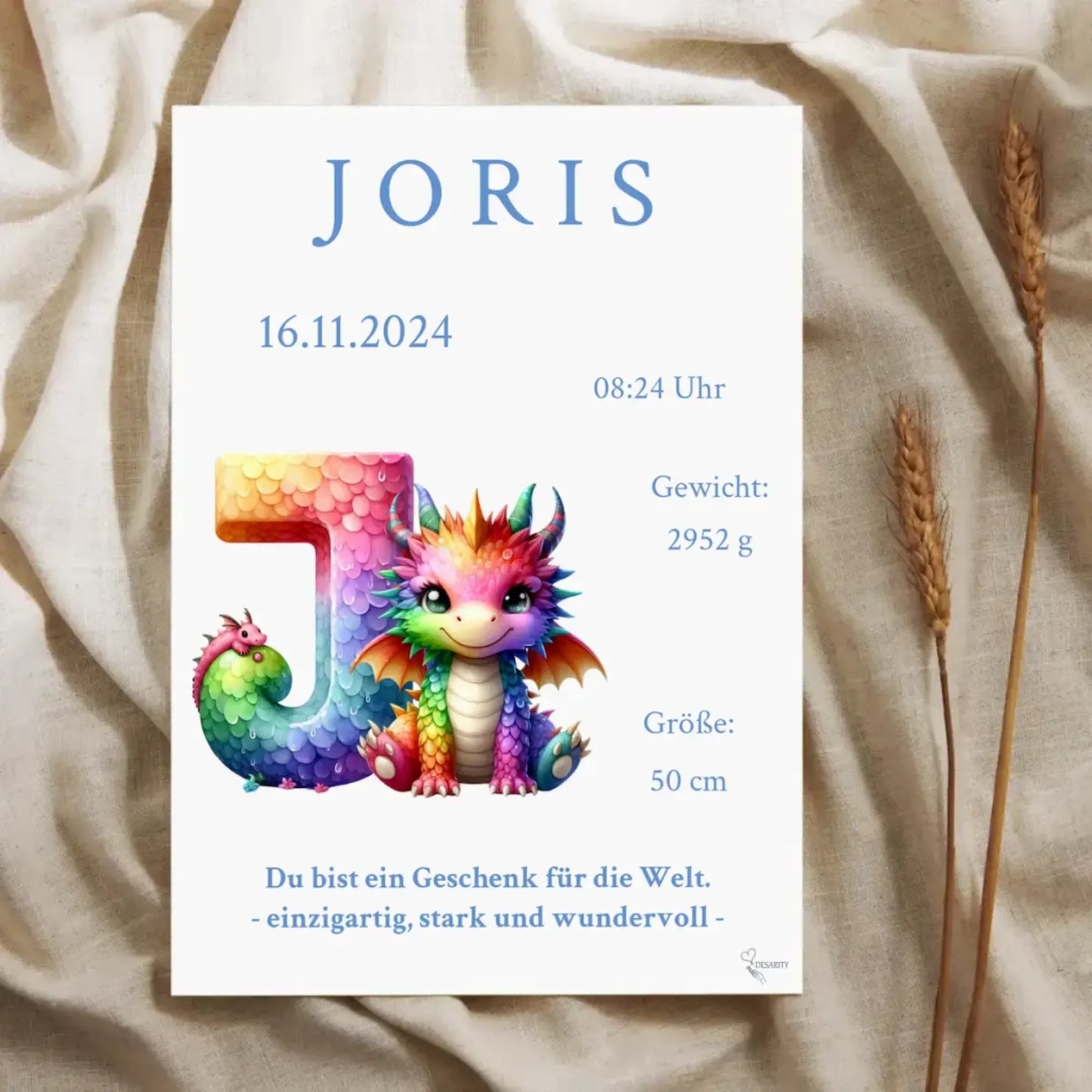 premium Geburtsposter personalisiert