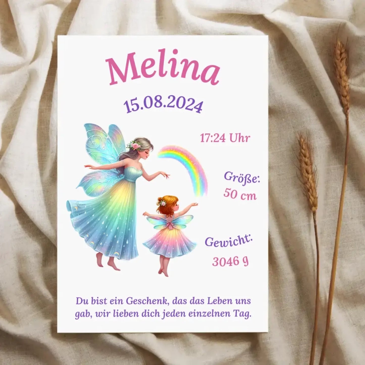 Premium Geburtsposter personalisiert Fee