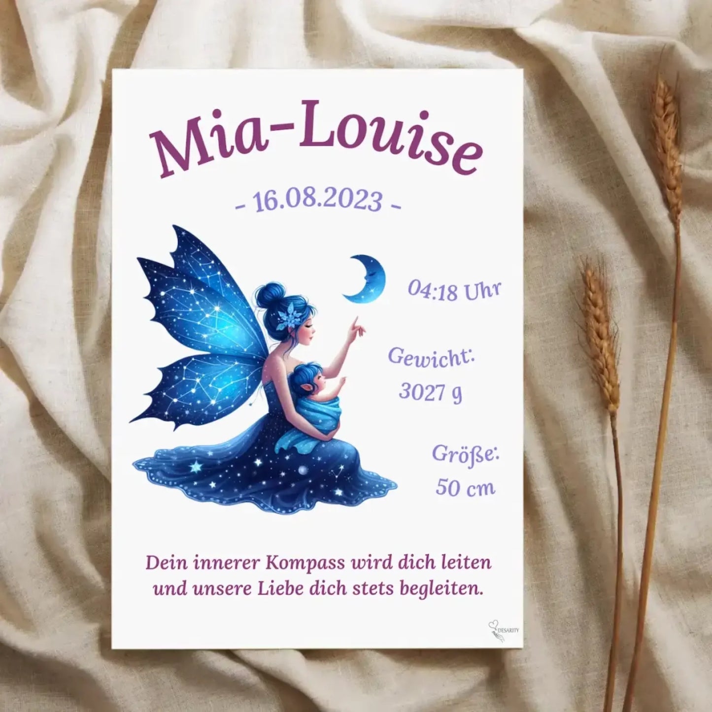 Premium Geburtsposter personalisiert Fee