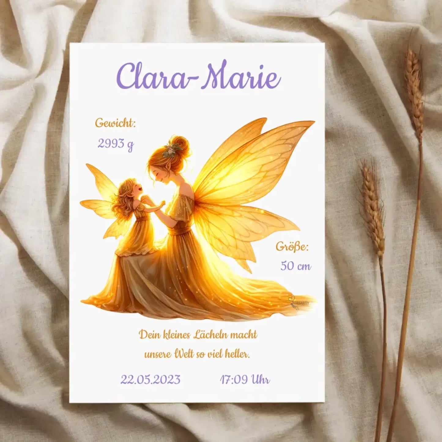 Premium Geburtsposter personalisiert Fee