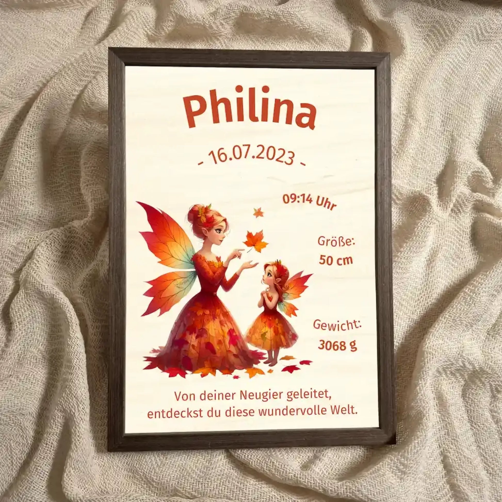 personalisierte Geburtstafel Holz