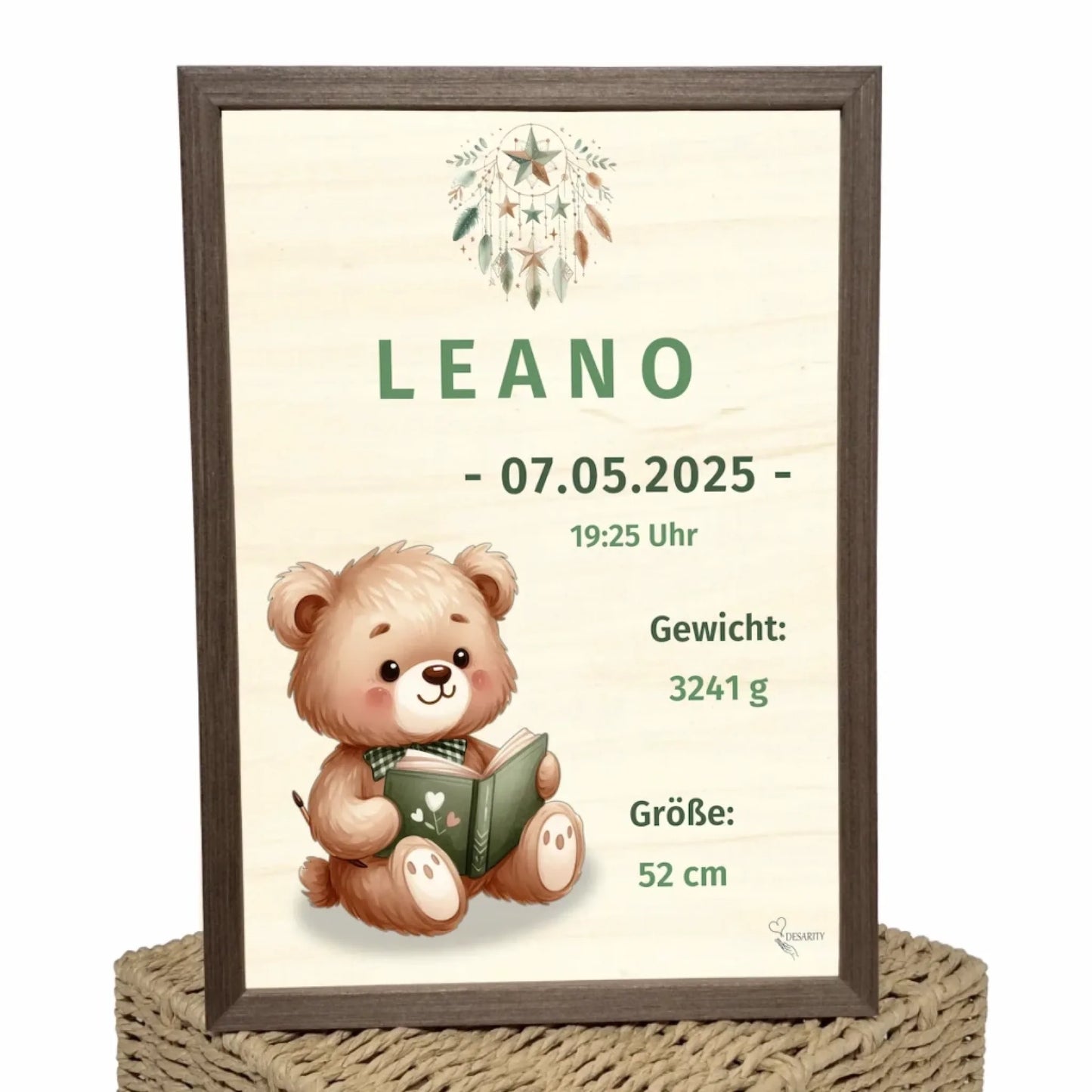 personalisierte Geburtstafel Holz