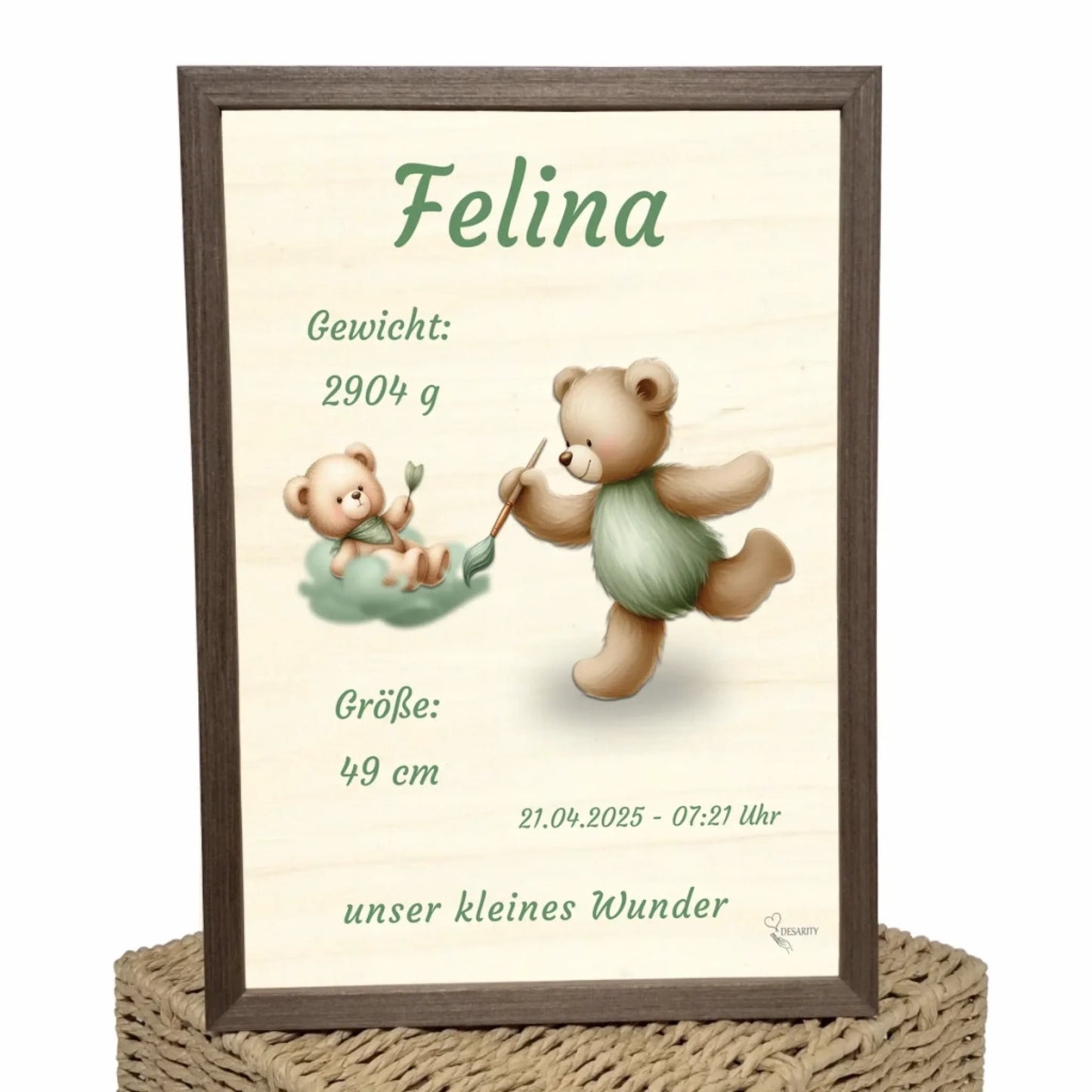 personalisierte Geburtstafel Holz