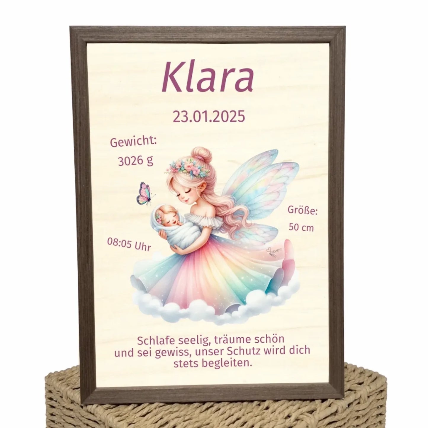 personalisierte Geburtstafel Holz