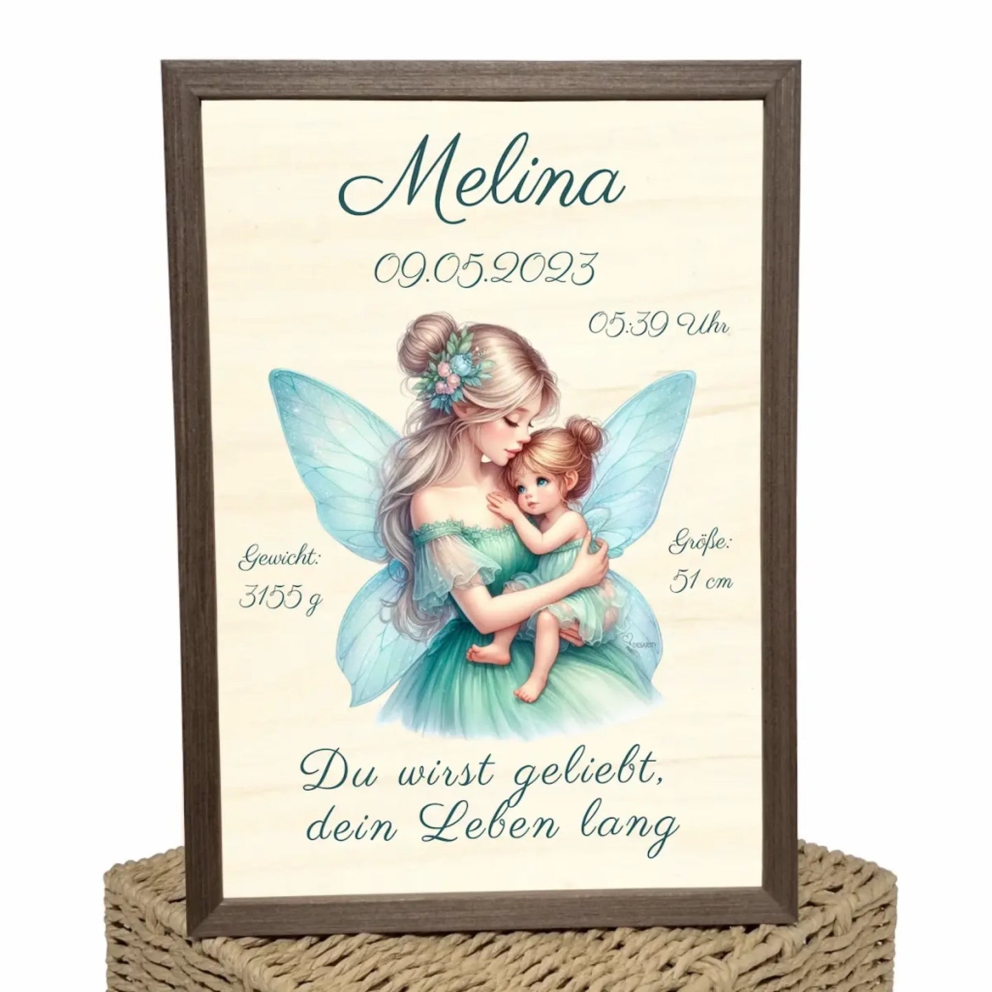 personalisierte Geburtstafel Holz
