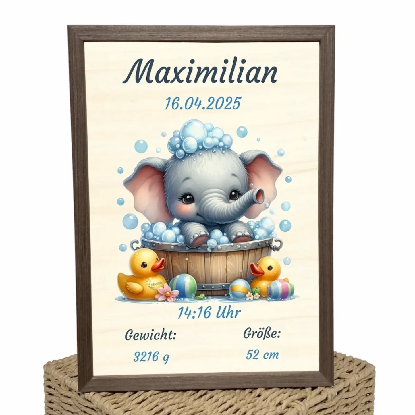 personalisierte Geburtstafel Holz