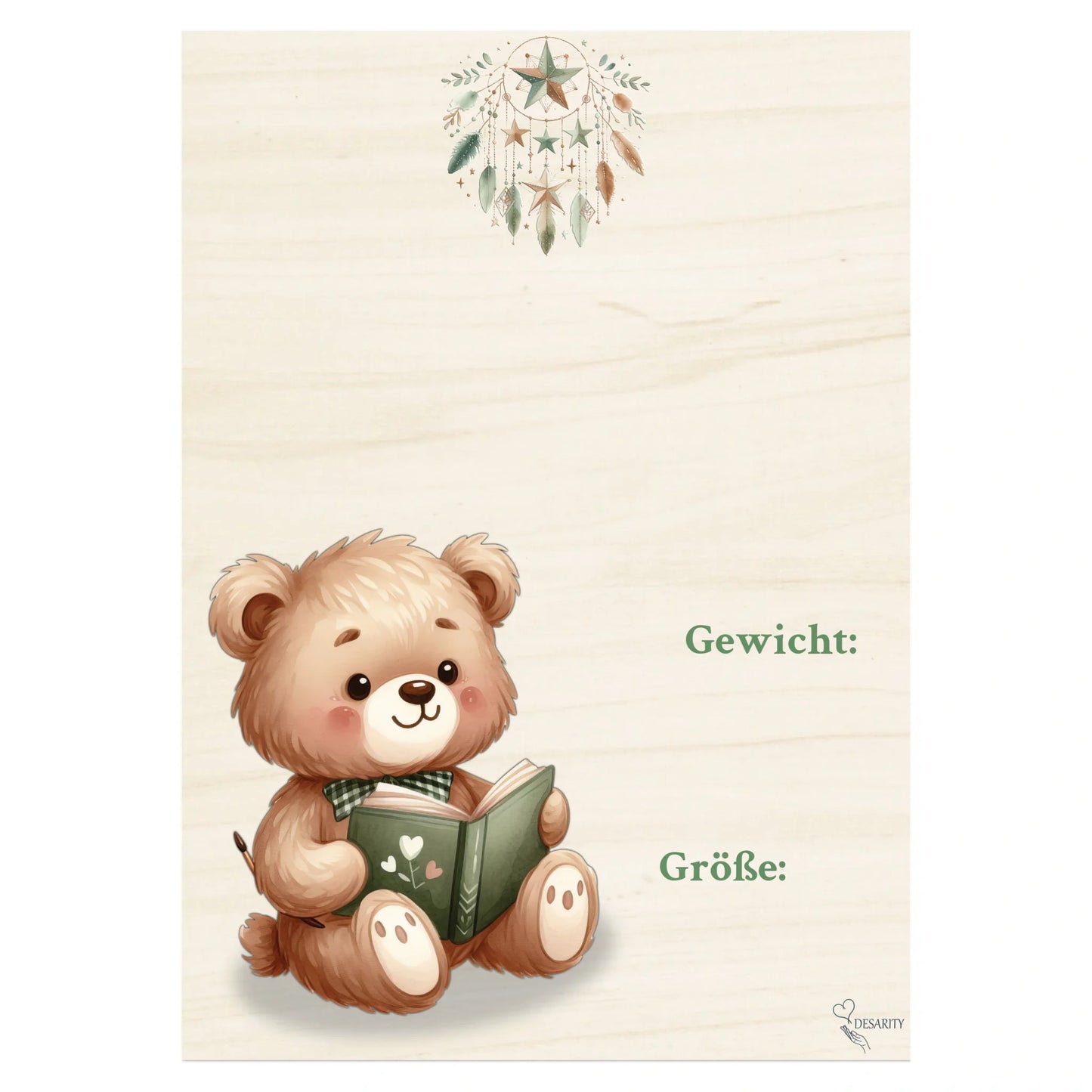 Geburtstafel aus Holz