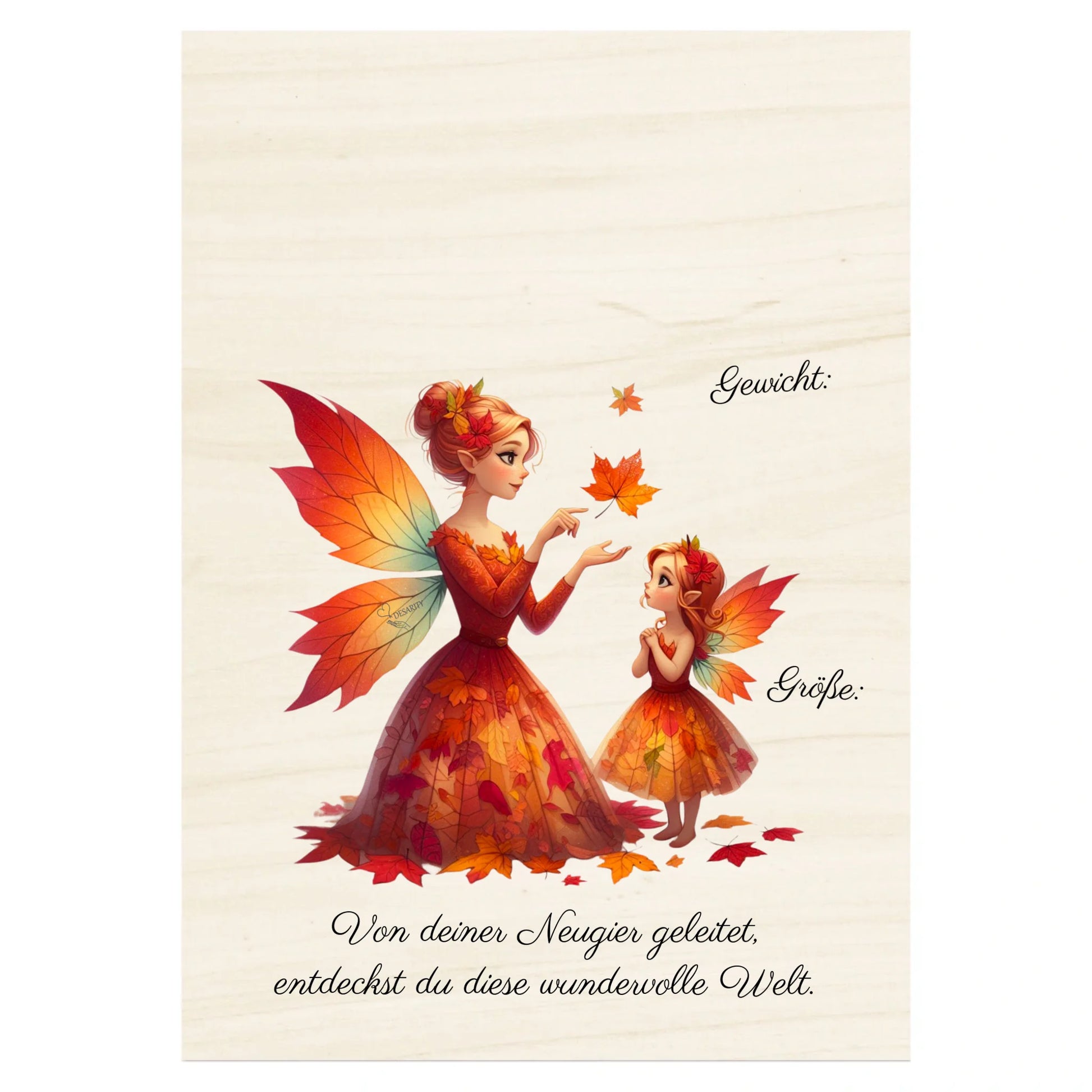 Geburtstafel aus Holz