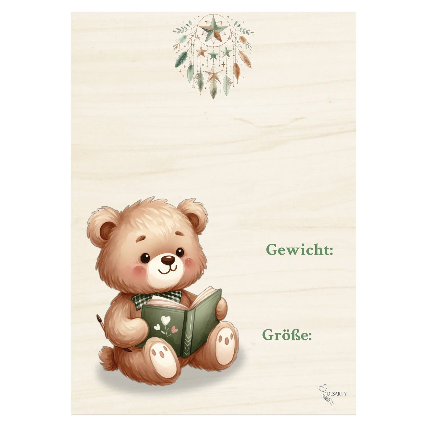Geburtstafel aus Holz