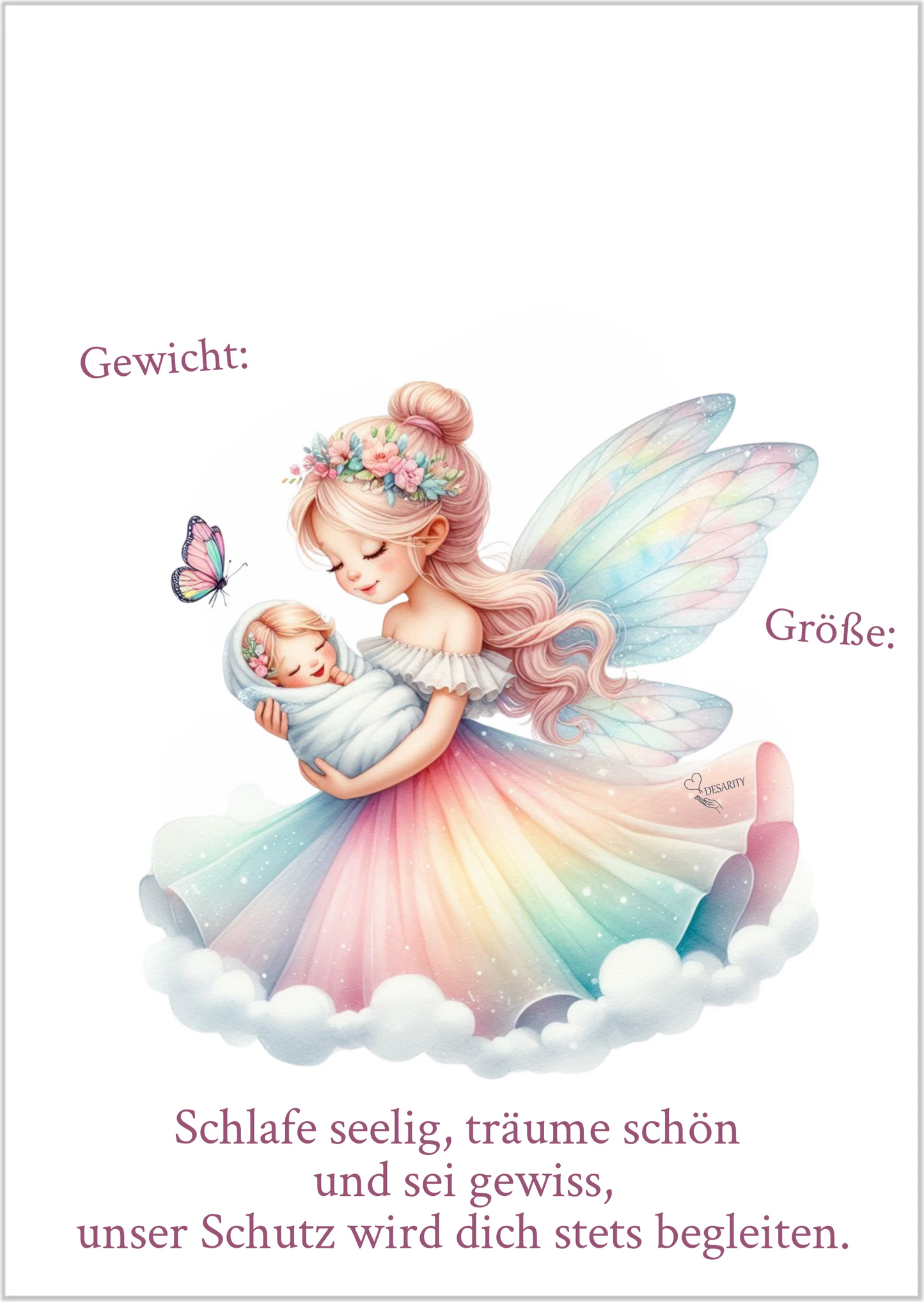 premium Geburtsposter A4 personalisiert