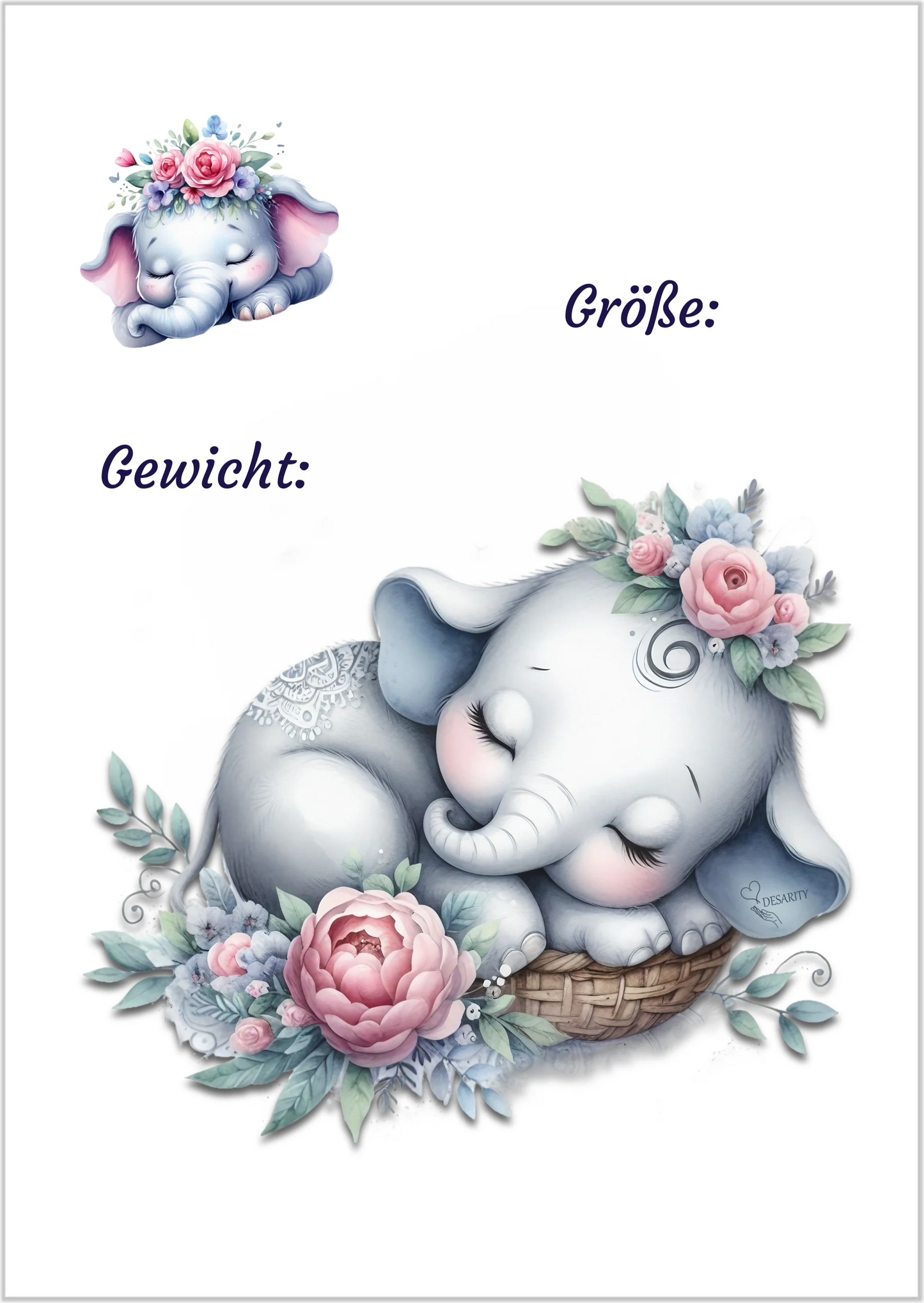 premium Geburtsposter A4 personalisiert