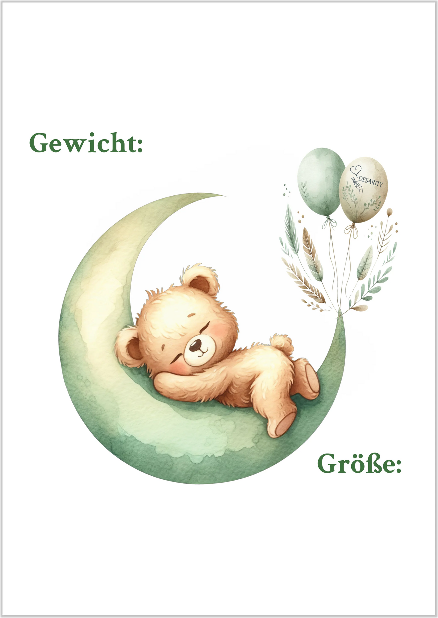 premium Geburtsposter A4 personalisiert