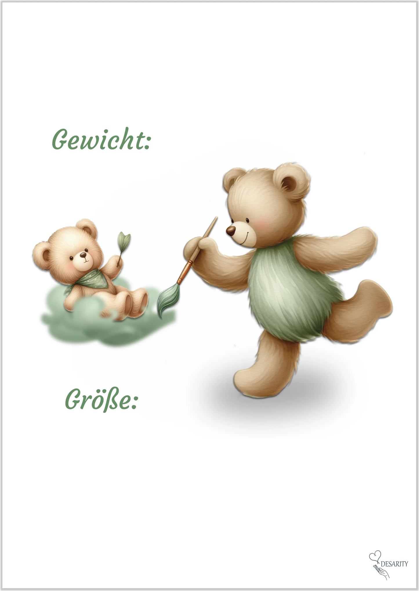 premium Geburtsposter A4 personalisiert