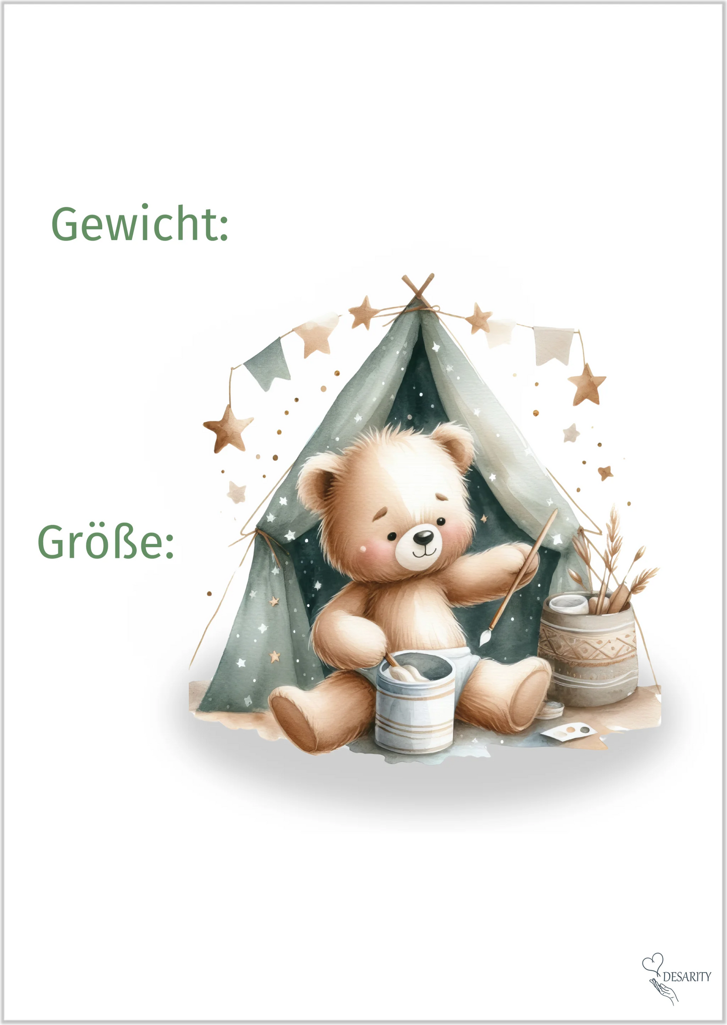 premium Geburtsposter A4 personalisiert