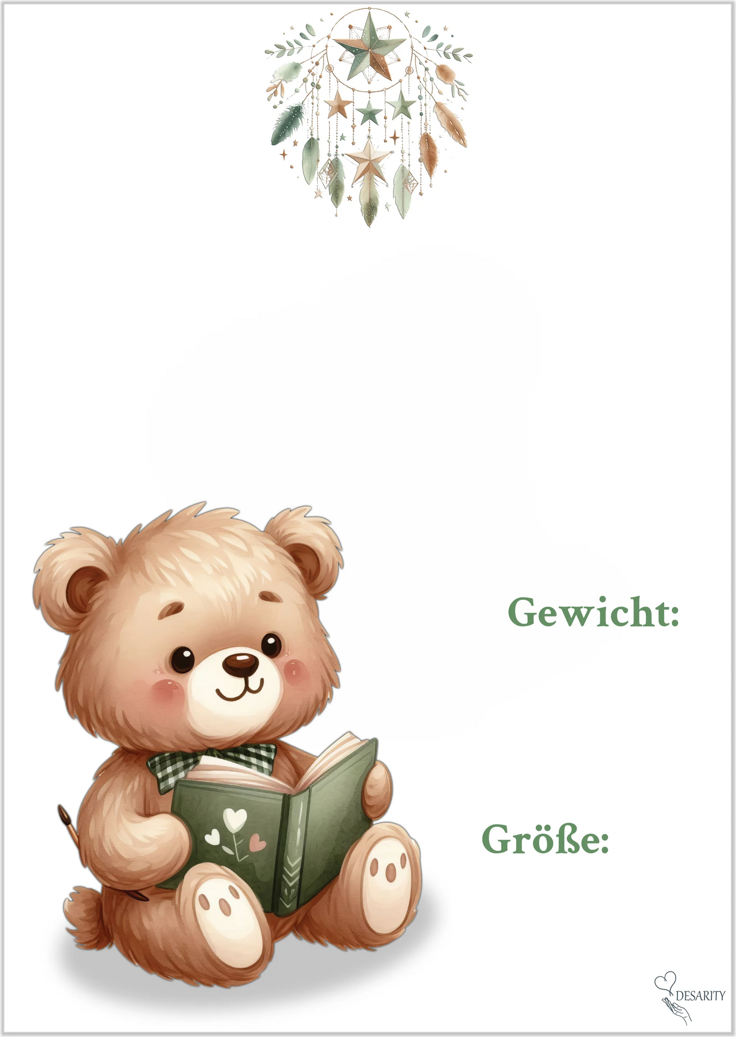 premium Geburtsposter A4 personalisiert