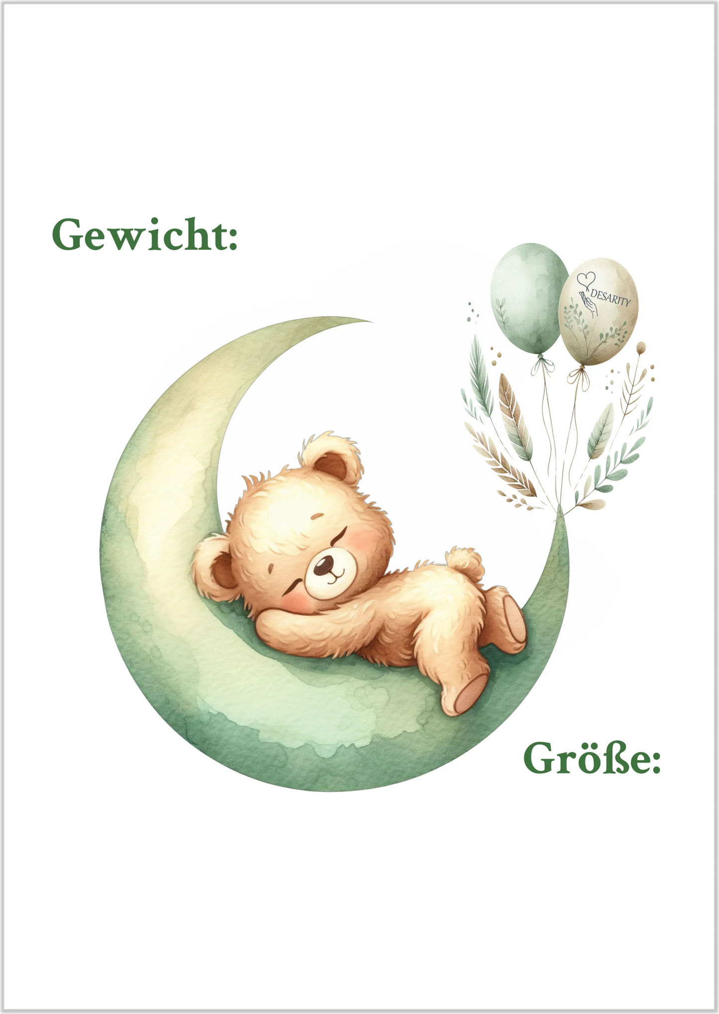premium Geburtsposter A3 personalisiert