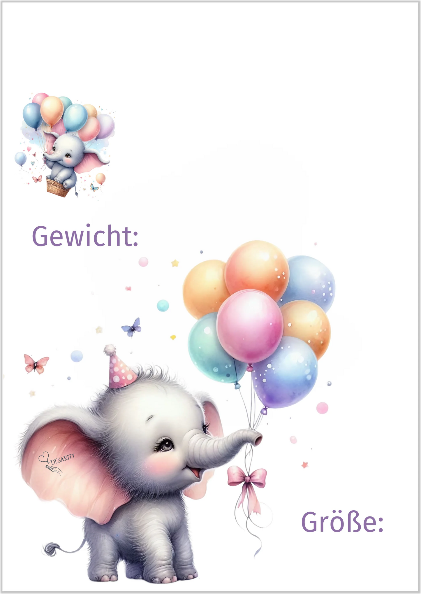 premium Geburtsposter A4 personalisiert