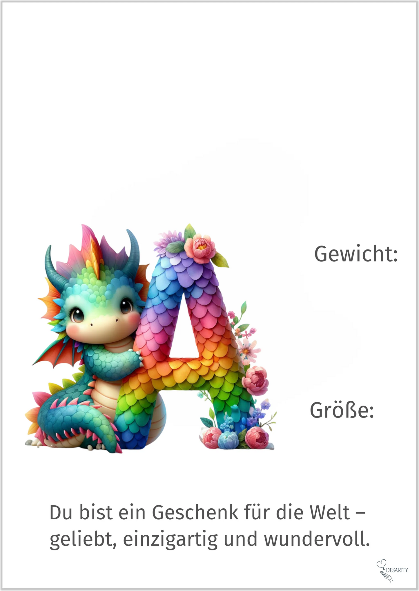 premium Geburtsposter A4 personalisiert