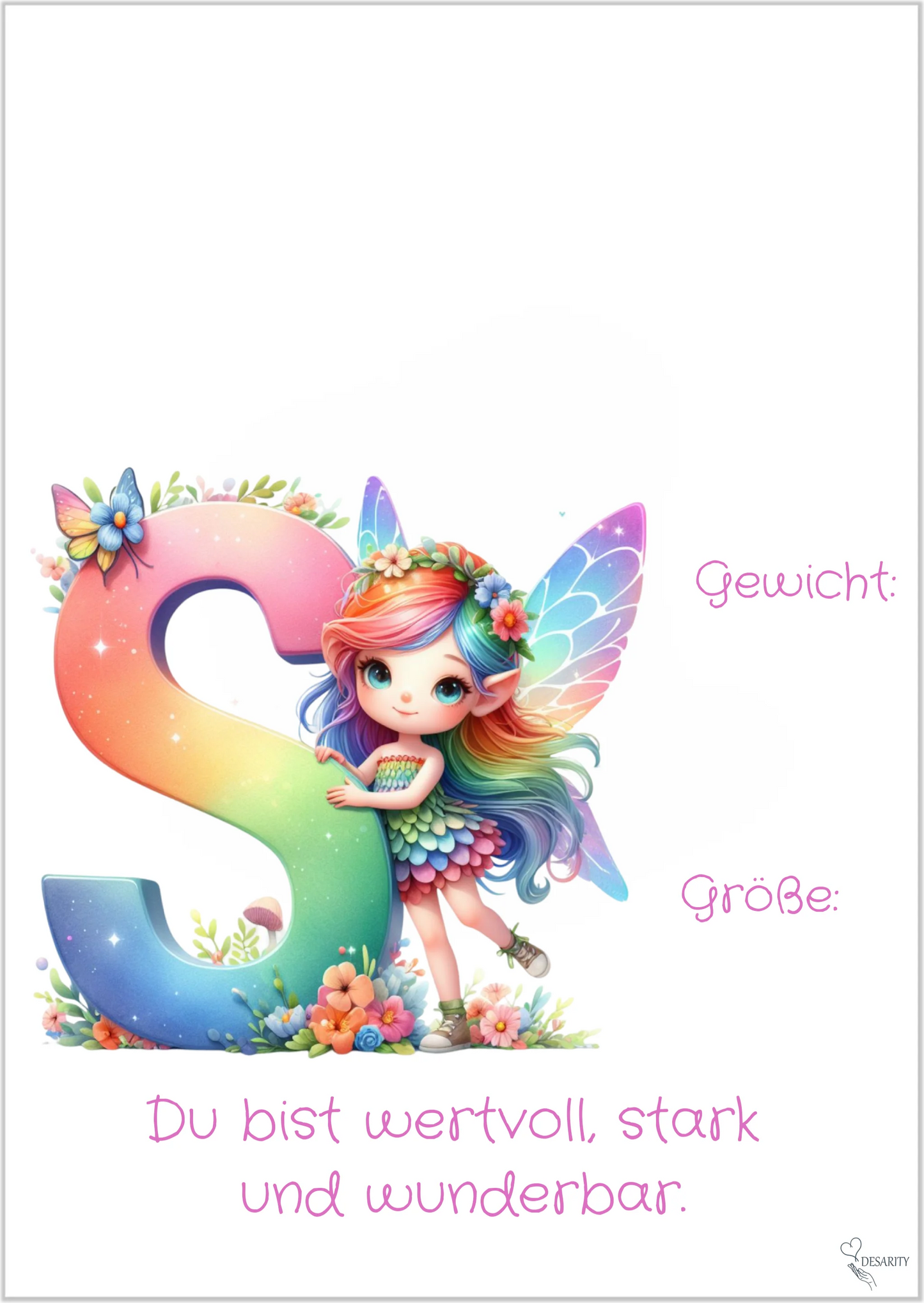 premium Geburtsposter A4 personalisiert