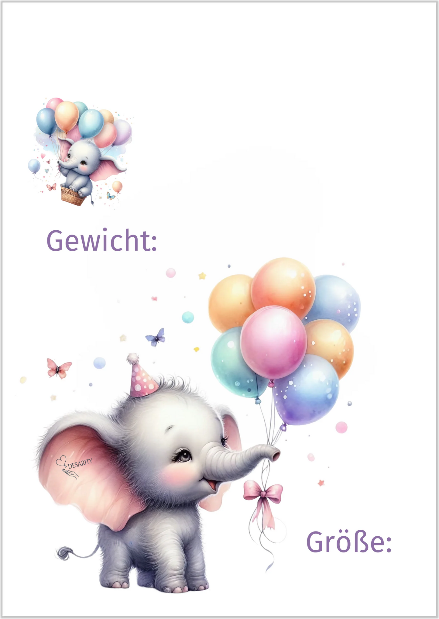 premium Geburtsposter A3 personalisiert