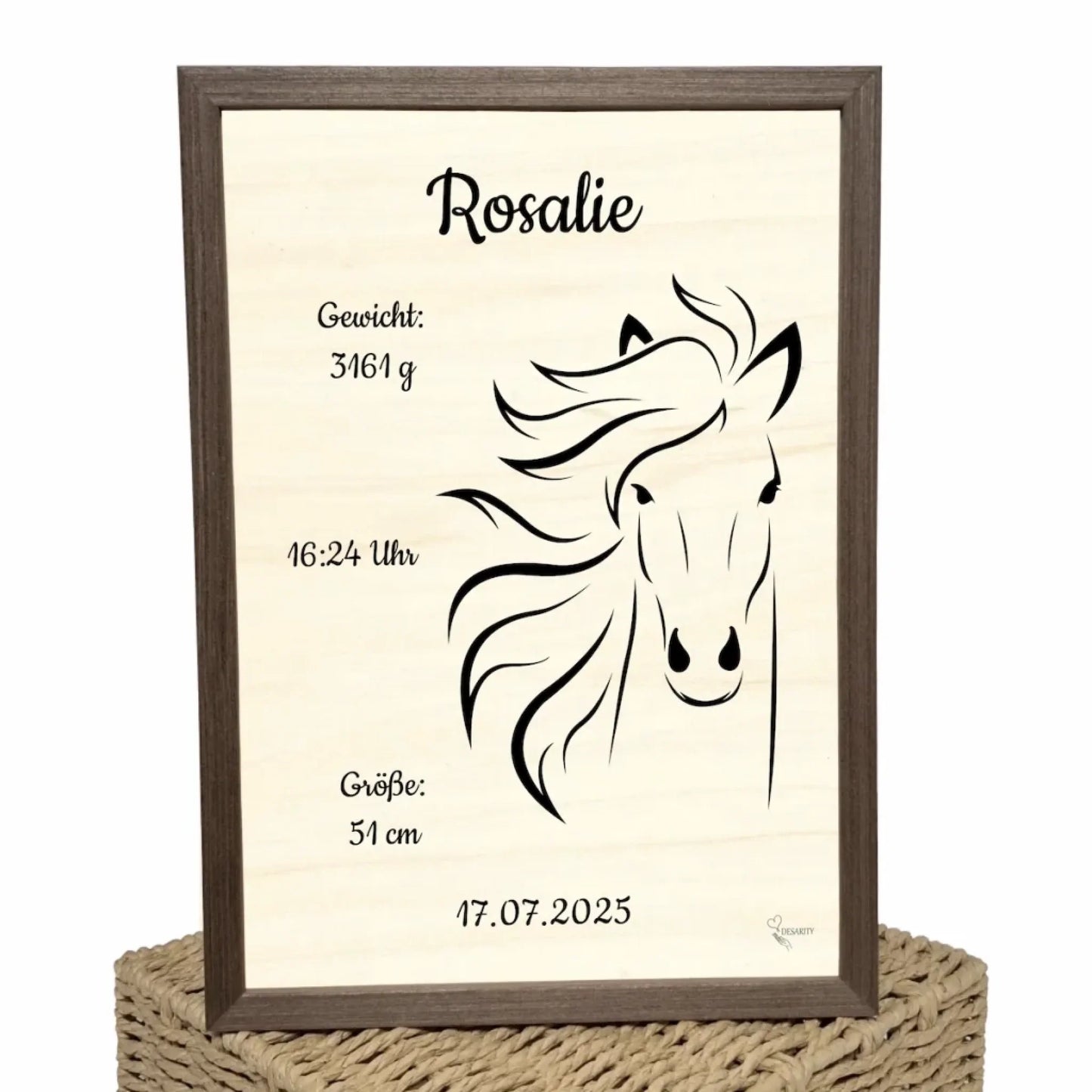 personalisierte Geburtstafel Holz