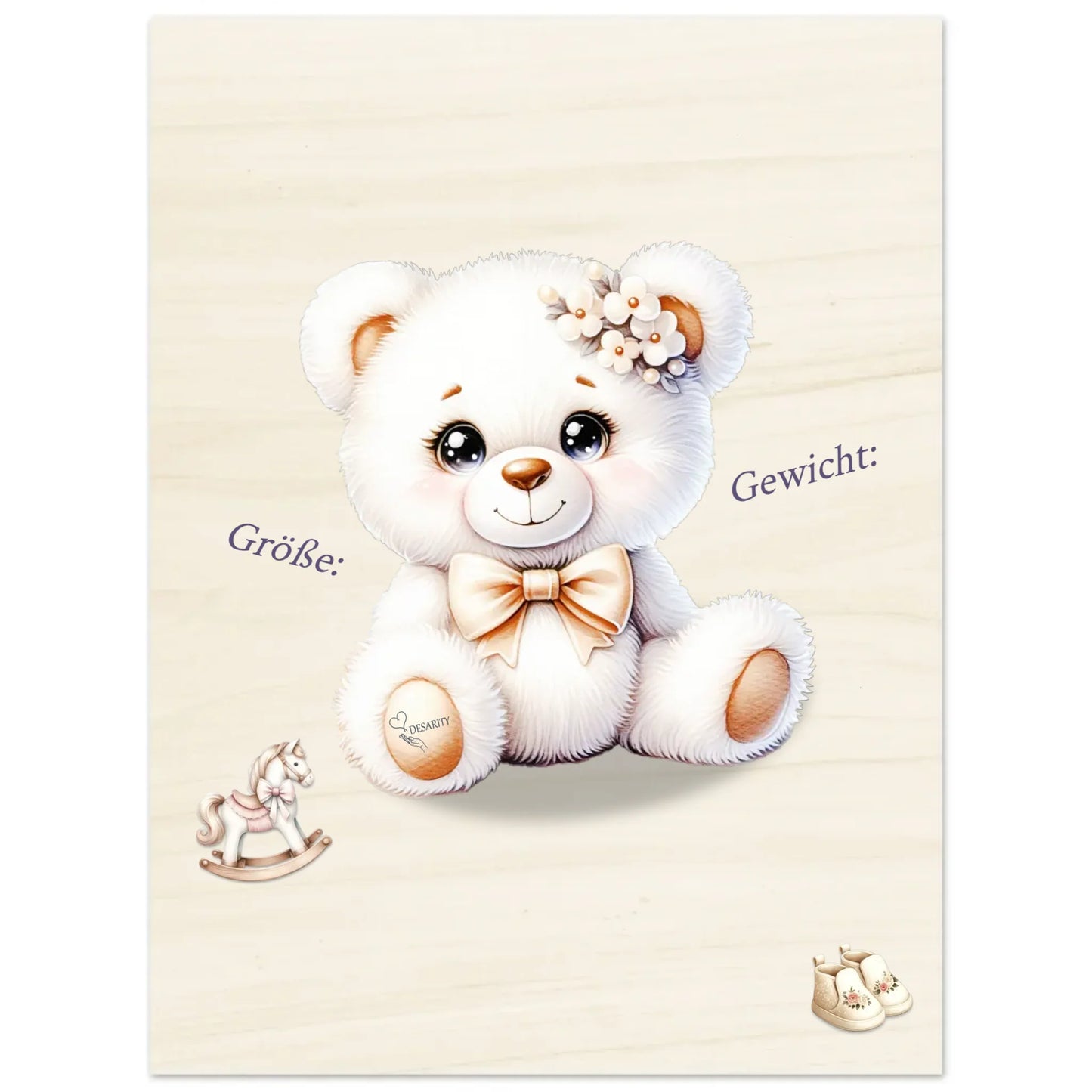 Geburtstafel aus Holz