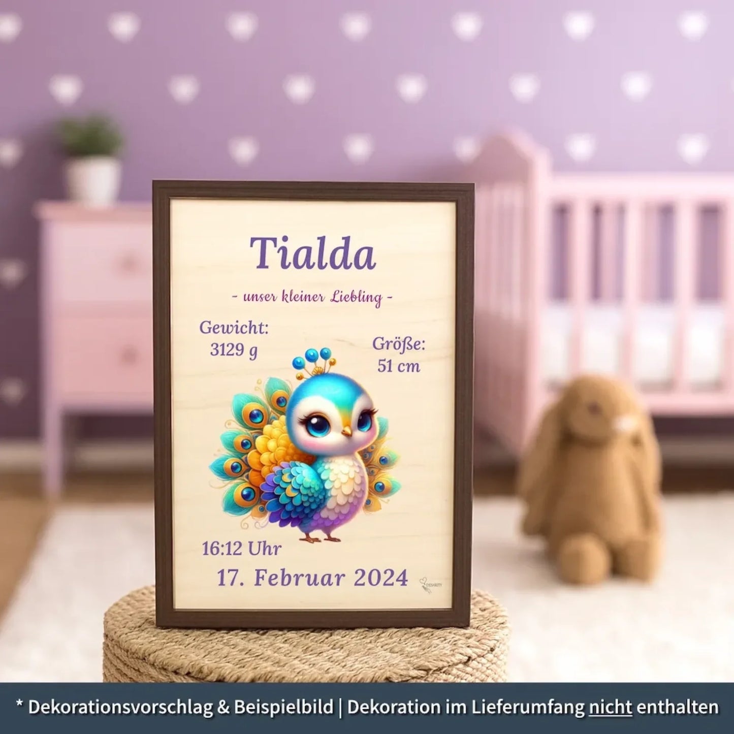 personalisierte Geburtstafel Holz Geburtsgeschenk