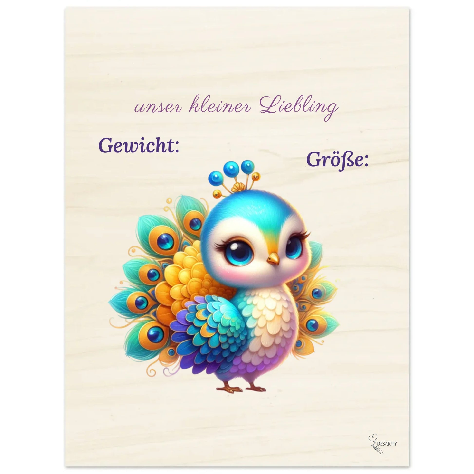 Geburtstafel aus Holz