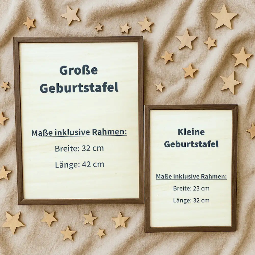 Personalisierte Geburtstafeln aus Holz