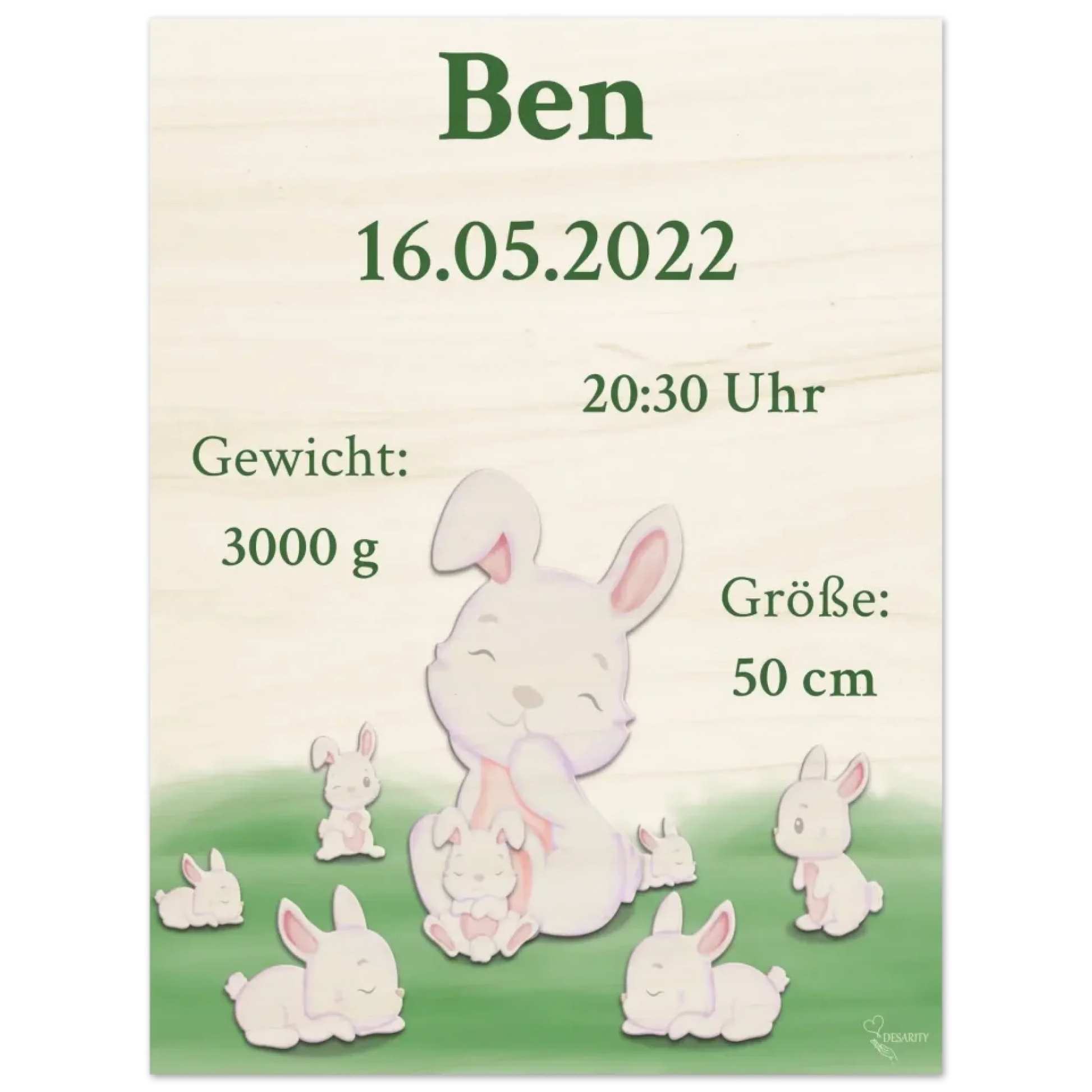 personalisierte Geburtstafel Holz