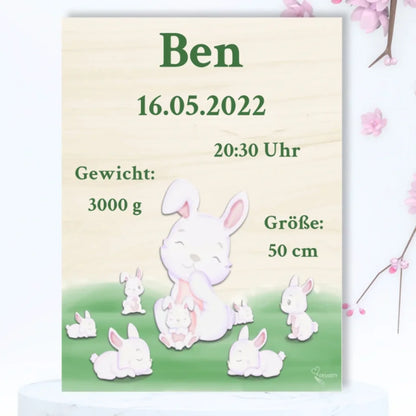 personalisierte Geburtstafel Holz