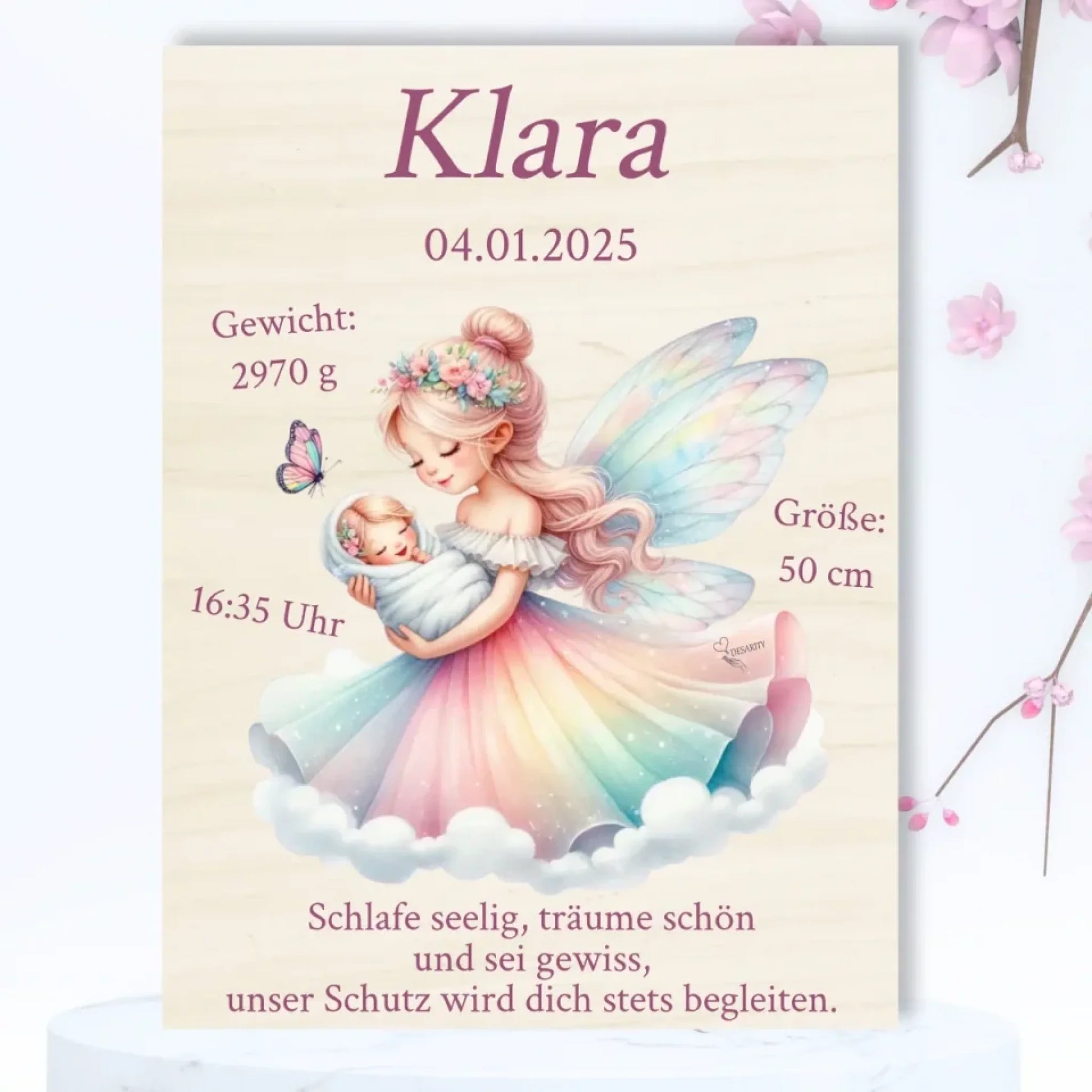 personalisierte Geburtstafel Holz