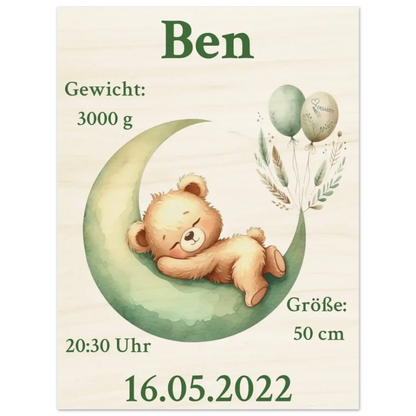 personalisierte Geburtstafel Holz