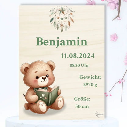 personalisierte Geburtstafel Holz