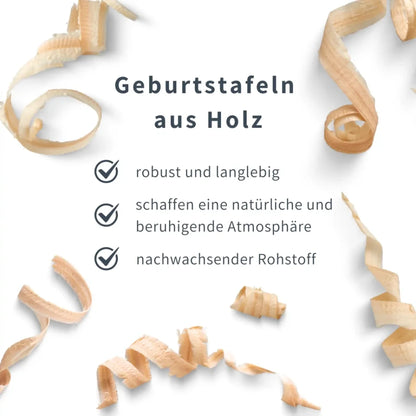 personalisierte Geburtstafel aus Holz Vorteile