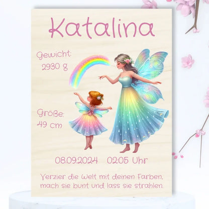 personalisierte Geburtstafel Holz