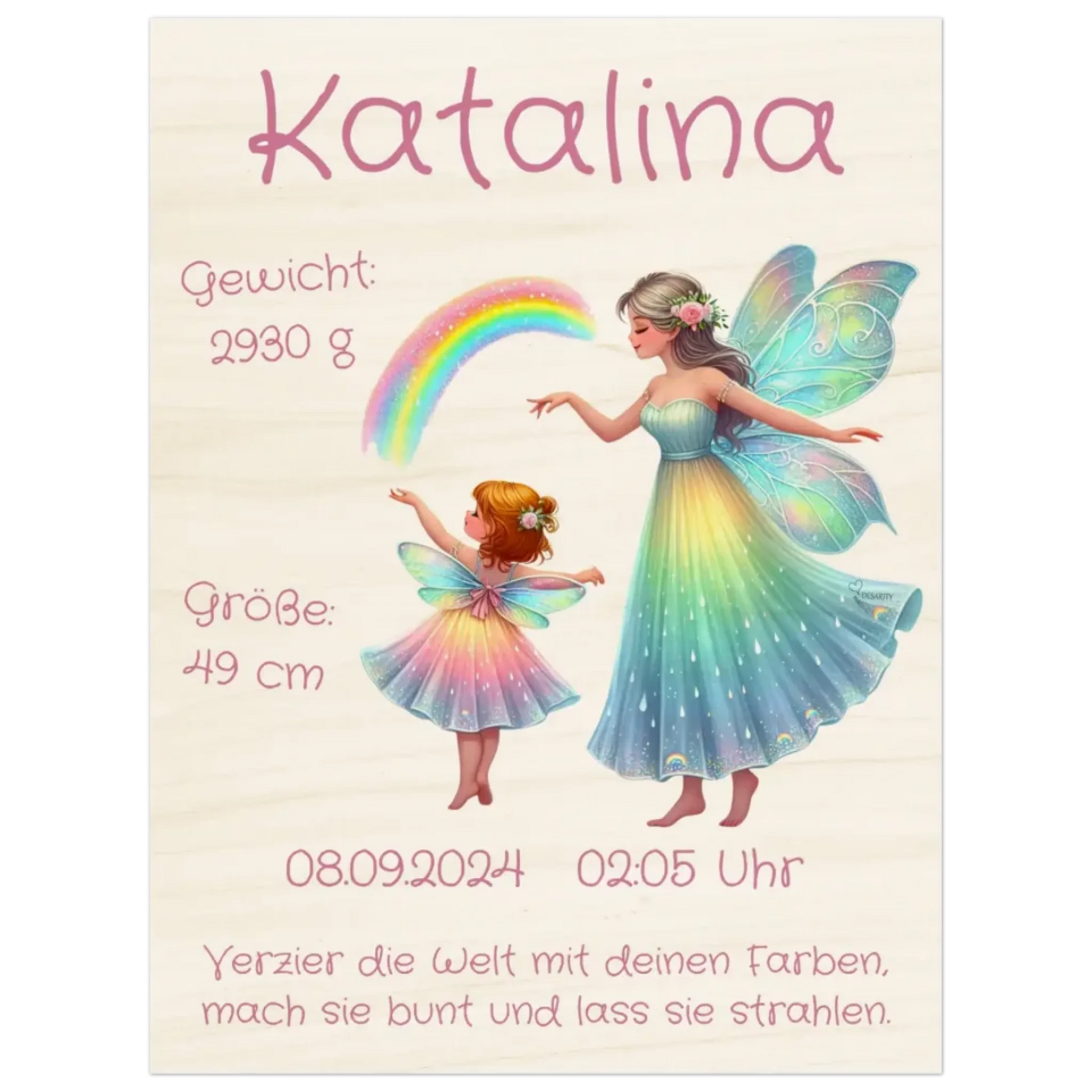 personalisierte Geburtstafel Holz