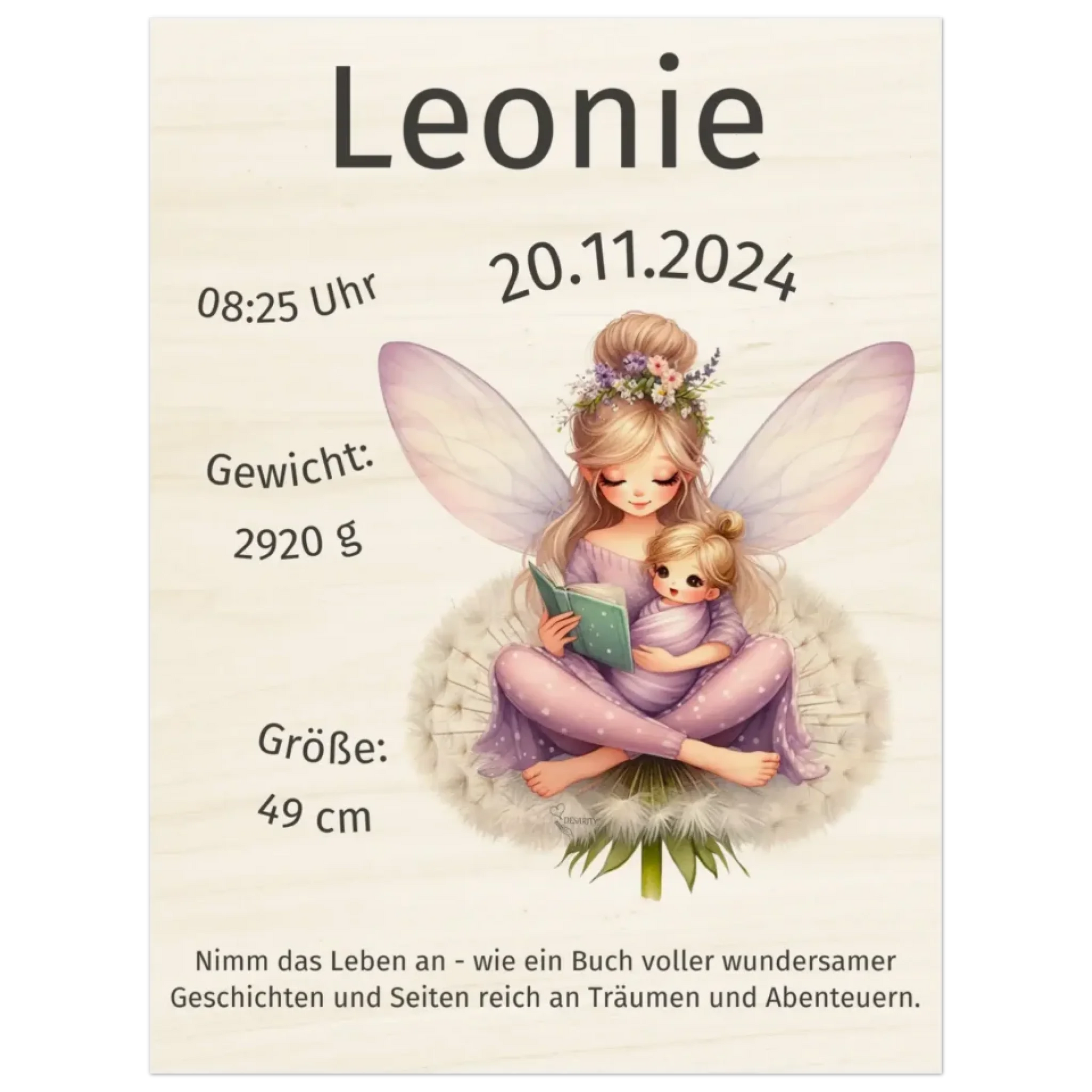 personalisierte Geburtstafel Holz