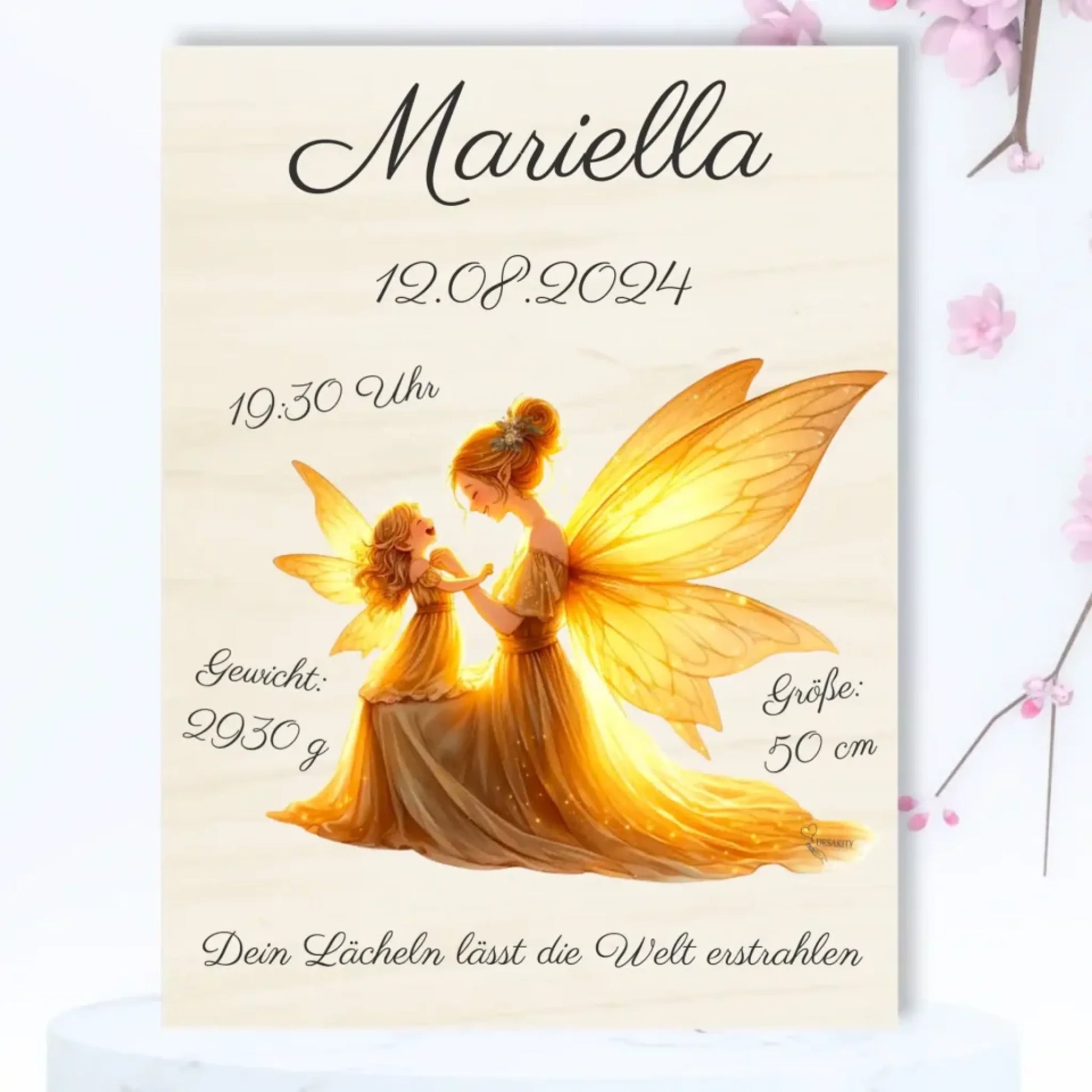 personalisierte Geburtstafel Holz