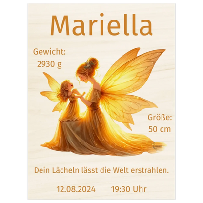 personalisierte Geburtstafel Holz