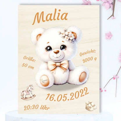 personalisierte Geburtstafel Holz