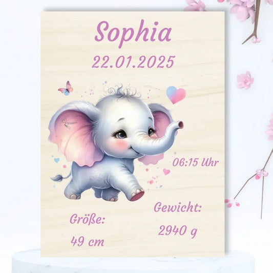 personalisierte Geburtstafel Holz