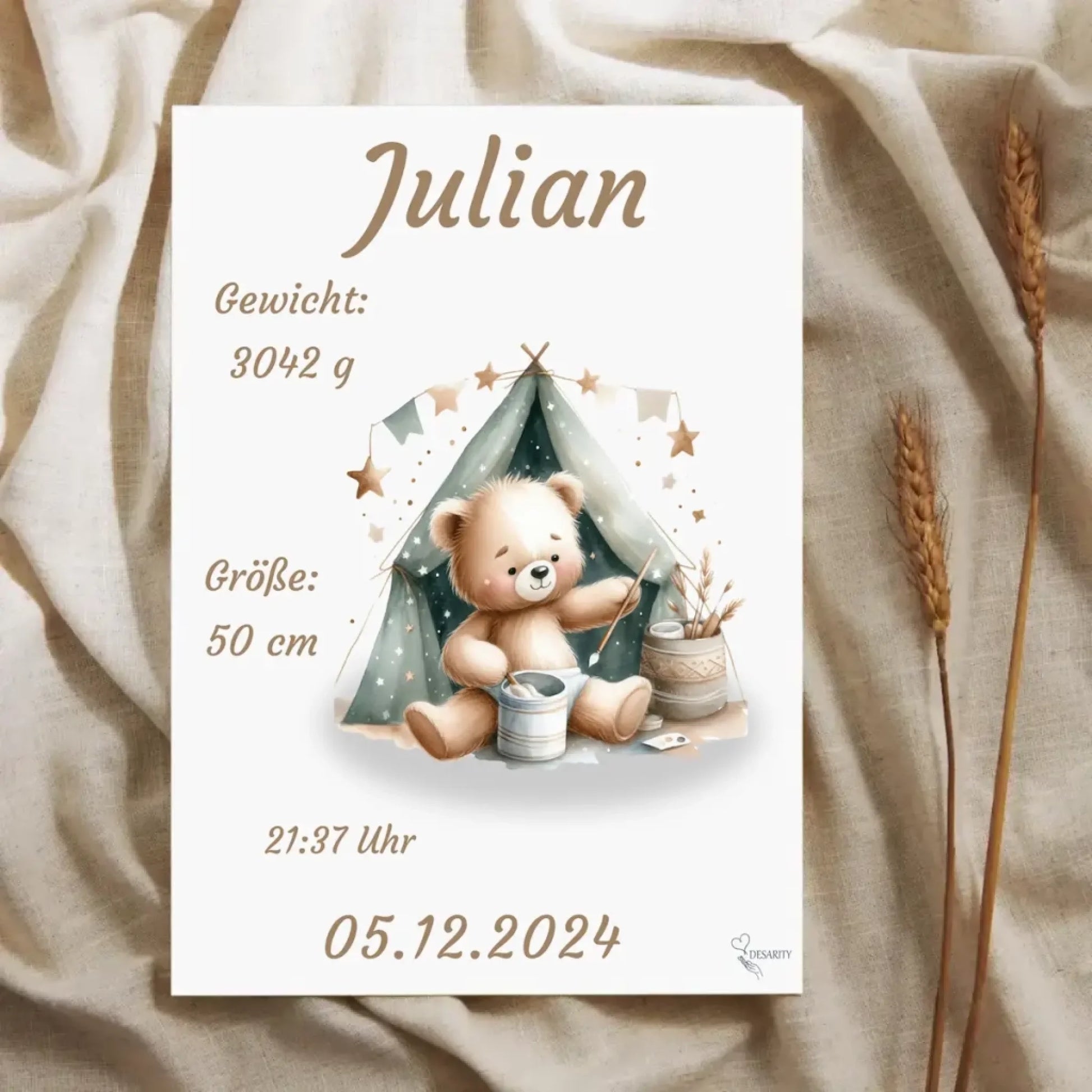 premium Geburtsposter personalisiert