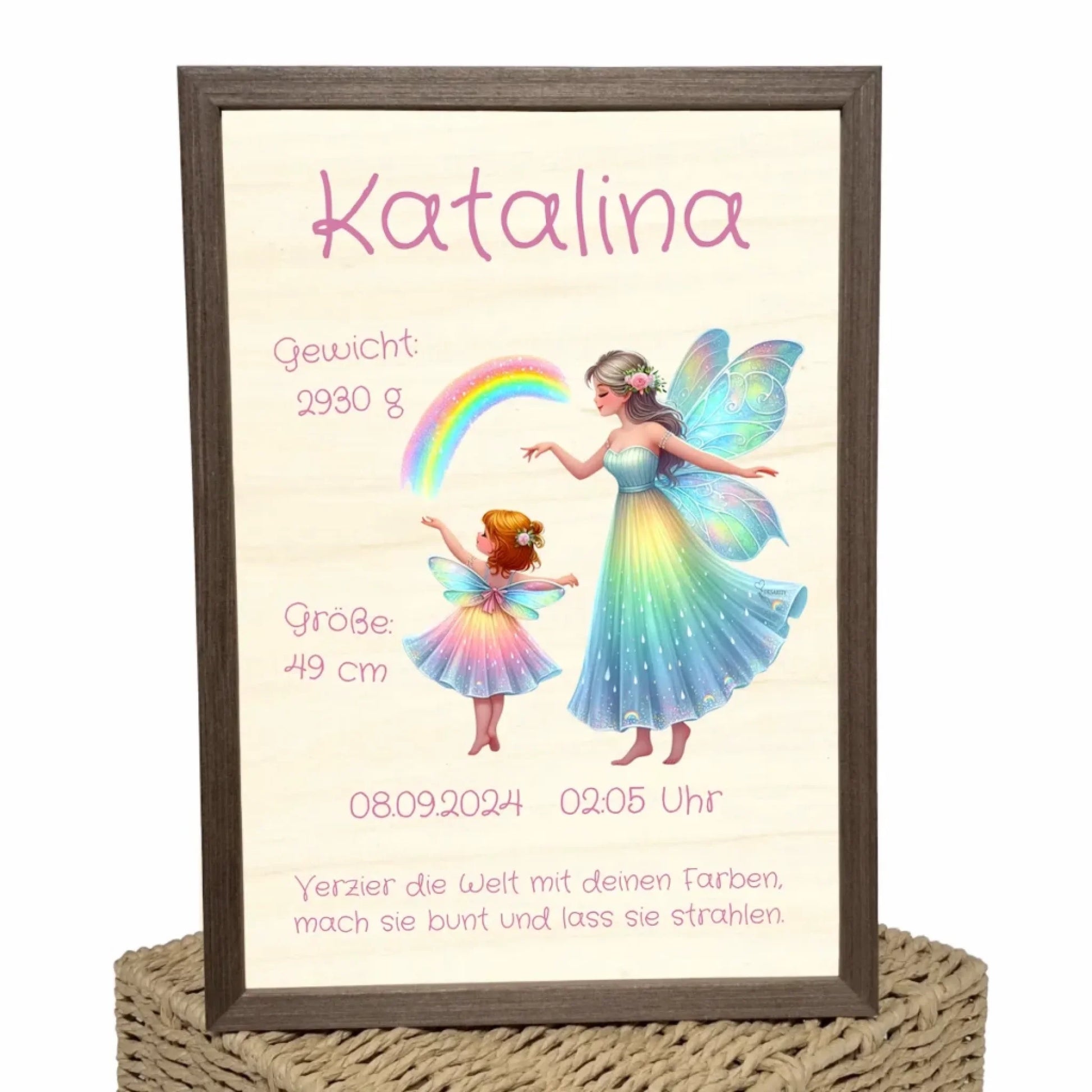 personalisierte Geburtstafel Holz