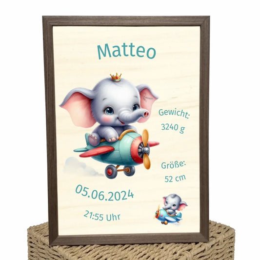 personalisierte Geburtstafel Holz