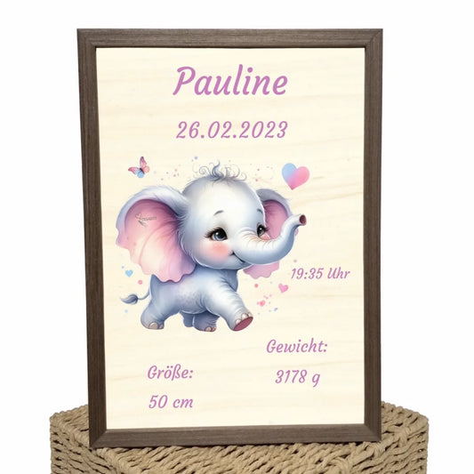 personalisierte Geburtstafel Holz